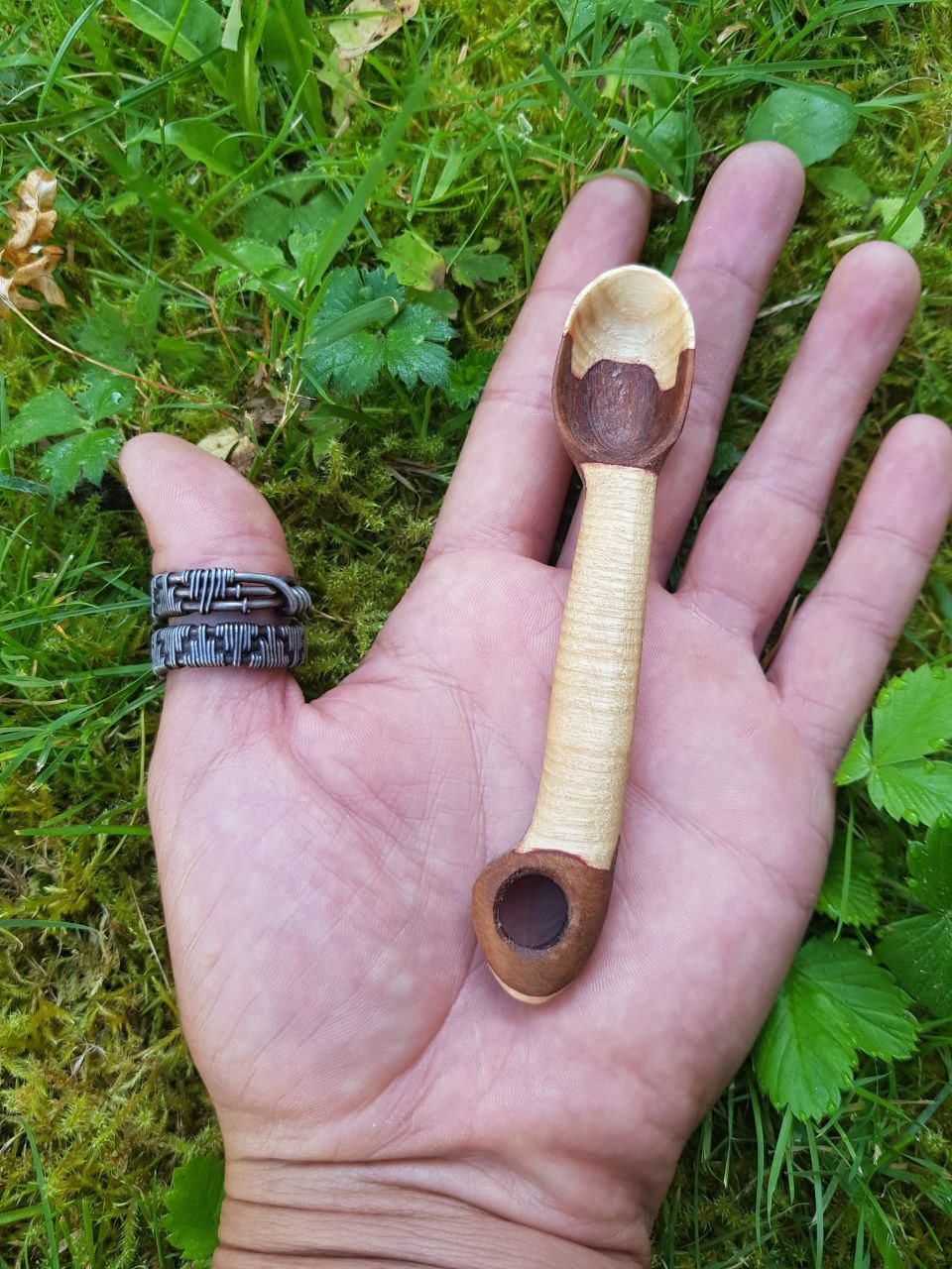 Cuchara doble boj+nogal